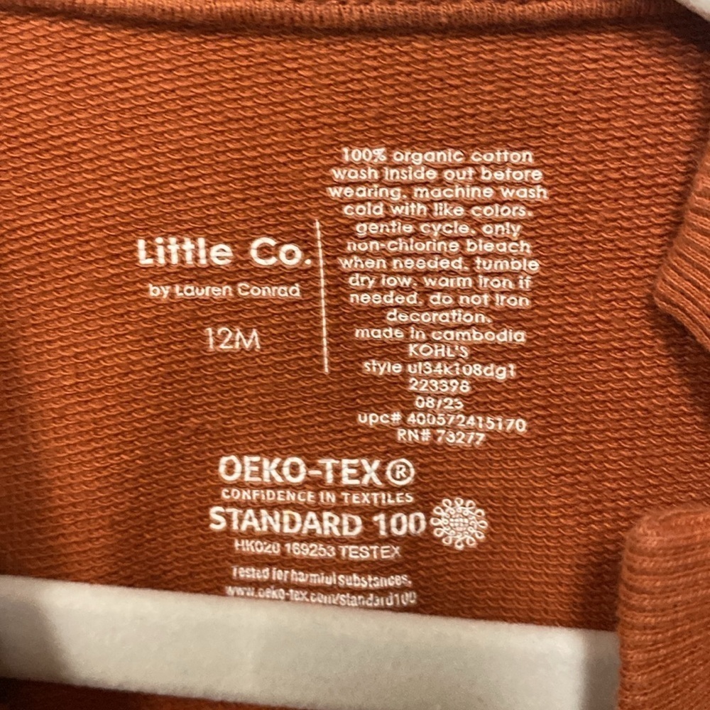 Little Co. by Lauren Conrad Organic Smiley Checker Pullover • Size 12 Month - Picture 2 of 4